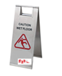 Stainless Steel Caution Wet Sign Board