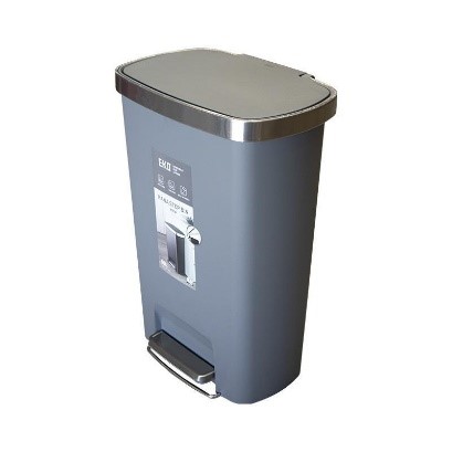 Slim Plastic Slow Closing Step Bin10/40/ 50L Grey