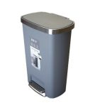 Slim Plastic Slow Closing Step Bin10/40/ 50L Grey